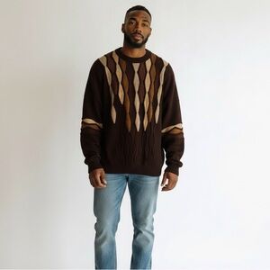 Protege Collection Vintage 90s Coogi Style Knit Sweater 3XL‎